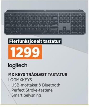 POWER Logitech MX KEYS TRÅDLØST TASTATUR LOGMXKEYS tilbud