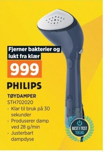POWER PHILIPS TØYDAMPER STH702020 tilbud