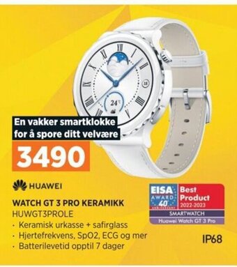 POWER HUAWEI WATCH GT 3 PRO KERAMIKK HUWGT3PROLE tilbud