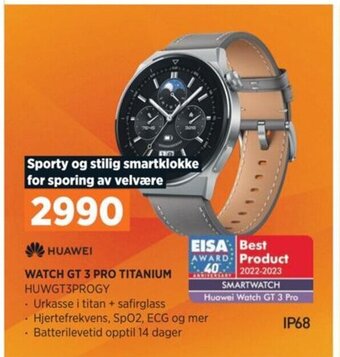 POWER HUAWEI WATCH GT 3 PRO TITANIUM HUWGT3PROGY tilbud