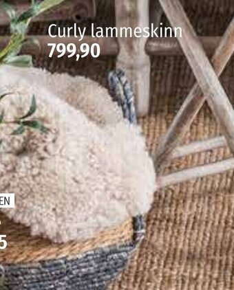 Nille Curly lammeskinn tilbud