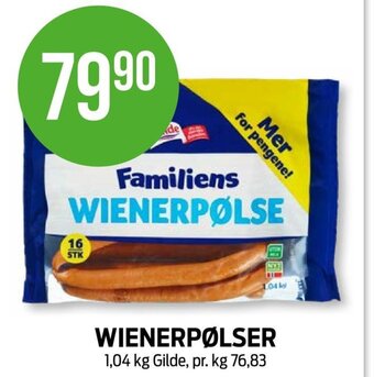 Kiwi WIENERPØLSER 1,04 kg Gilde tilbud