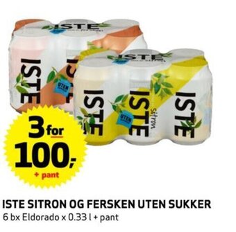 Bunnpris ISTE SITRON OG FERSKEN UTEN SUKKER tilbud