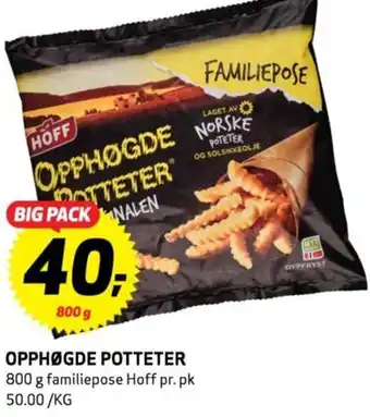 Bunnpris OPPHØGDE POTTETER 800 g familiepose Hoff tilbud