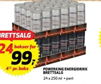 Bunnpris POWERKING ENERGIDRIKK BRETTSALG 24 x 250 ml + pant tilbud