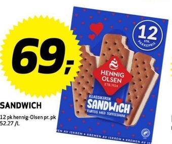 Bunnpris SANDWICH 12 pk hennig-Olsen tilbud