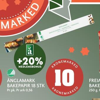 Coop Mega Änglamark bakepapir 18 stk tilbud