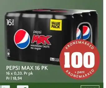 Coop Mega Pepsi max 16 pk tilbud