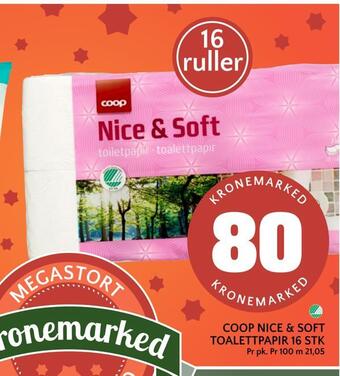 Coop Mega Coop nice & soft toalettpapir 16 stk tilbud
