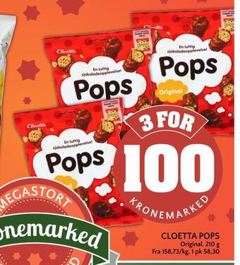 Coop Mega Cloetta pops tilbud