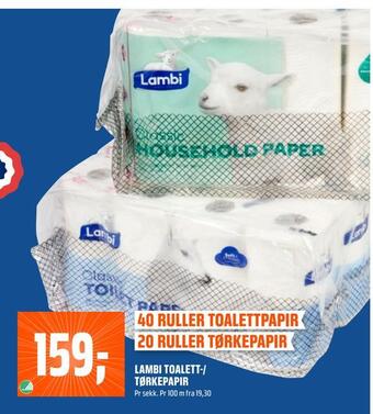 Coop Obs Lambi toalett-/ tørkepapir tilbud