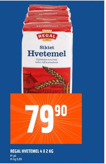 Coop Obs Regal hvetemel 4 x 2 kg tilbud