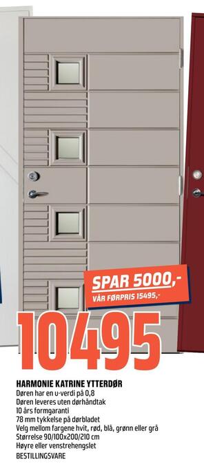 Coop Obs Harmonie katrine ytterdør tilbud
