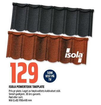 Coop Obs Isola powertekk takplate tilbud