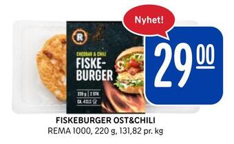 Rema 1000 Fiskeburger ost&chili tilbud