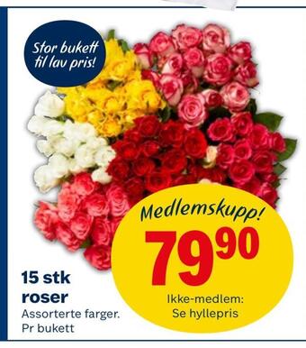 Coop Obs 15 stk roser tilbud