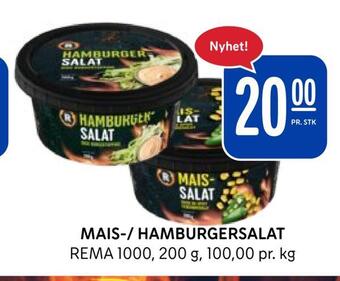 Rema 1000 Mais-/ hamburgersalat tilbud