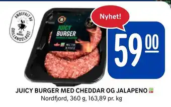 Rema 1000 Juicy burger med cheddar og jalapeno tilbud