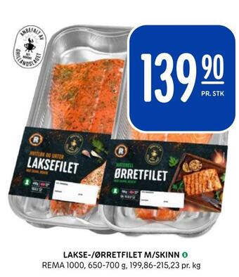Rema 1000 Lakse-/ørretfilet m/skinn tilbud