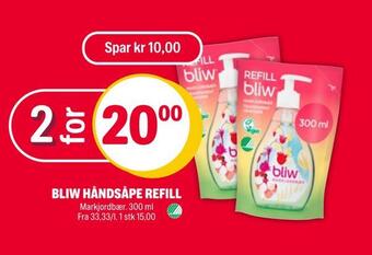 Coop Extra Bliw håndsåpe refill tilbud