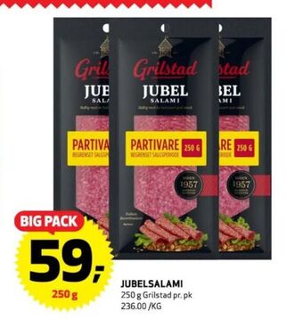 Bunnpris Grilstad salami jubel tilbud