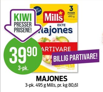 Kiwi Mills majones tilbud
