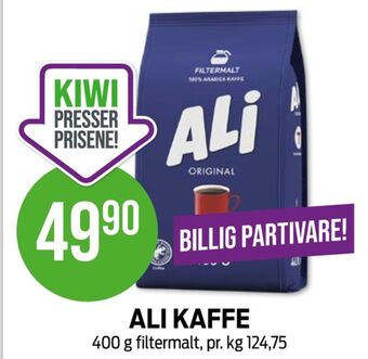 Kiwi Ali kaffe formalet tilbud