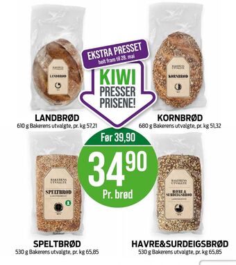 Kiwi Bakehuset brød tilbud