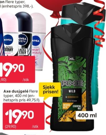 Rusta Axe dusjgel tilbud