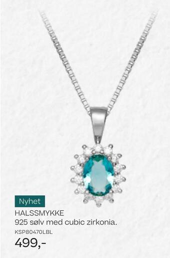 Bjørklund Halssmykke 925 sølv med cubic zirkonia tilbud