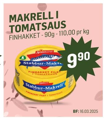 Holdbart Makrell i tomatsaus tilbud