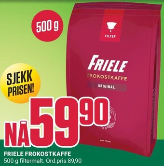 Europris FRIELE FROKOSTKAFFE 500 g tilbud