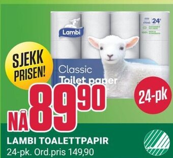 Europris LAMBI TOALETTPAPIR 24-pk tilbud