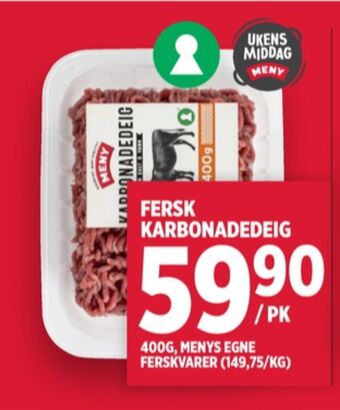 Meny Meny karbonadedeig tilbud