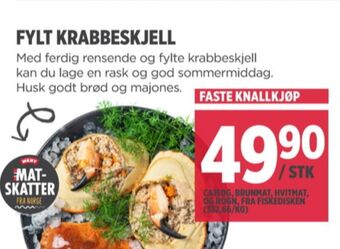 Meny Ukjent krabbeskjell tilbud