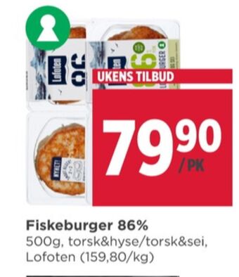 Meny Lofoten fiskeburger tilbud