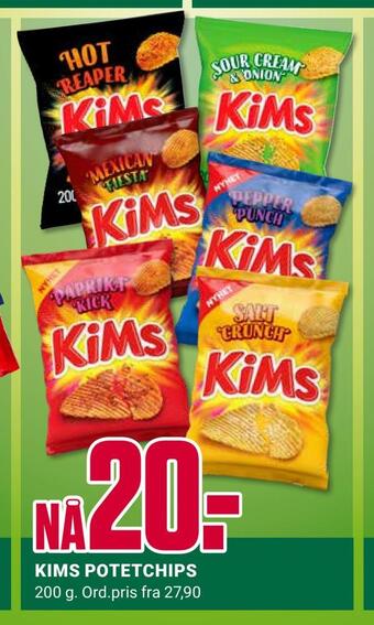 Europris Kims potetchips tilbud