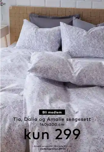 Skeidar Amalie sengesett i lilla 140x200 cm tilbud