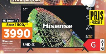 POWER Hisense 50" LED SMART-TV 50A6BG tilbud