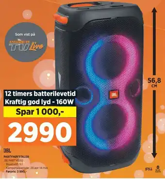 POWER PARTYHØYTTALER JBL JBLPARTYB110 tilbud