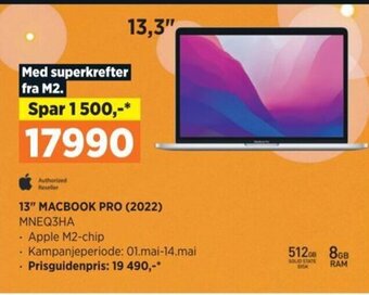 POWER 13" MACBOOK PRO (2022) MNEQ3HA tilbud