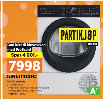 POWER GRUNDIG TØRKETROMMEL GTP7023CEGW tilbud