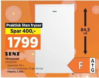 POWER SENZ FRYSESKAP FR505FW tilbud
