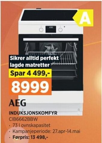 POWER AEG INDUKSJONSKOMFYR CIB6662BBW tilbud