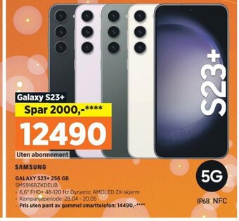 POWER SAMSUNG GALAXY S23+ 256 GB SMS916BZKDEUB tilbud