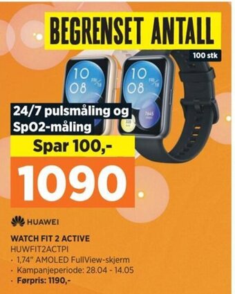 POWER HUAWEI WATCH FIT 2 ACTIVE HUWFIT2ACTPI tilbud