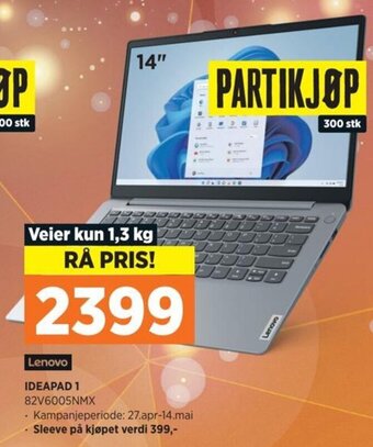 POWER Lenovo IDEAPAD 1 82V6005NMX tilbud