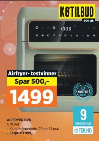 POWER AIRFRYER OVN OMOA9 tilbud