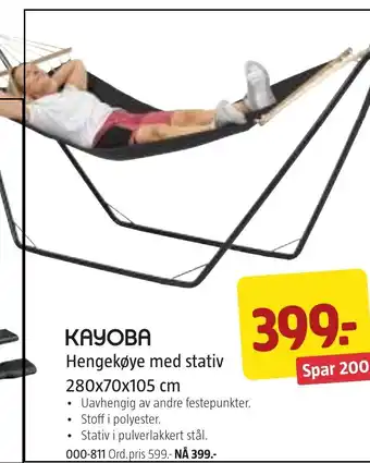 Jula KAYOBA Hengekøye med stativ tilbud