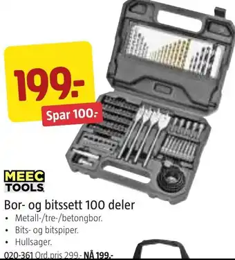 Jula MEEC TOOLS Bor- og bitssett 100 deler tilbud